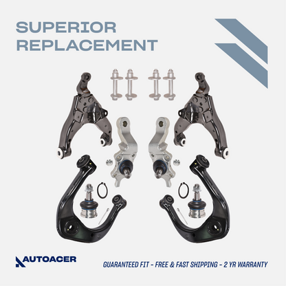 Suspension Kit 12 Piece - Front Upper & Lower Control Arms, Ball Joints & Camber Bolt Kit for Toyota Tacoma 4WD 1995-2004, Pre-Runner 2WD 1998-2004