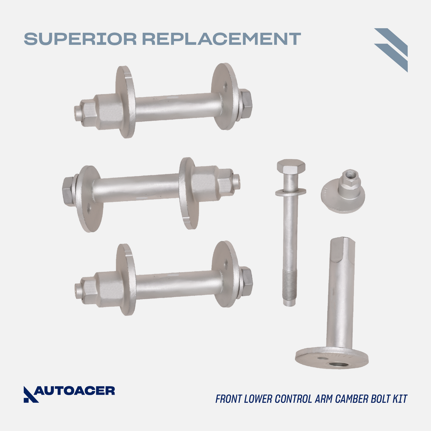 Front Suspension Kit 14 Pcs - Front Upper, Lower Control Arms with Bushings, Ball Joints, Inner Outer Tie Rods & Camber Bolt Toyota Tacoma 4WD 1995-2004, Pre-Runner 2WD 1998-2004