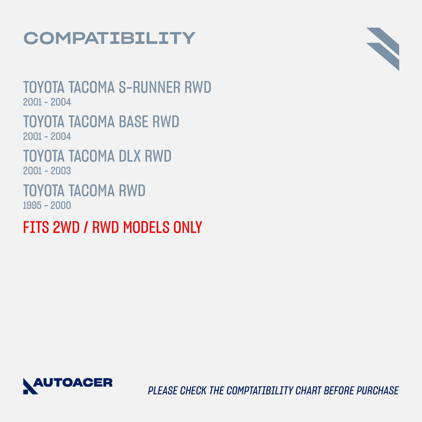 AUTOACER Front Suspension Kit 16p - Control Arms, Ball Joints, Bushings, Tie Rods, Stabilizer Bar Links & Camber Bolt Kit for TACOMAS-RUNNER, BASE, DLX (RWD / 2WD Models)
