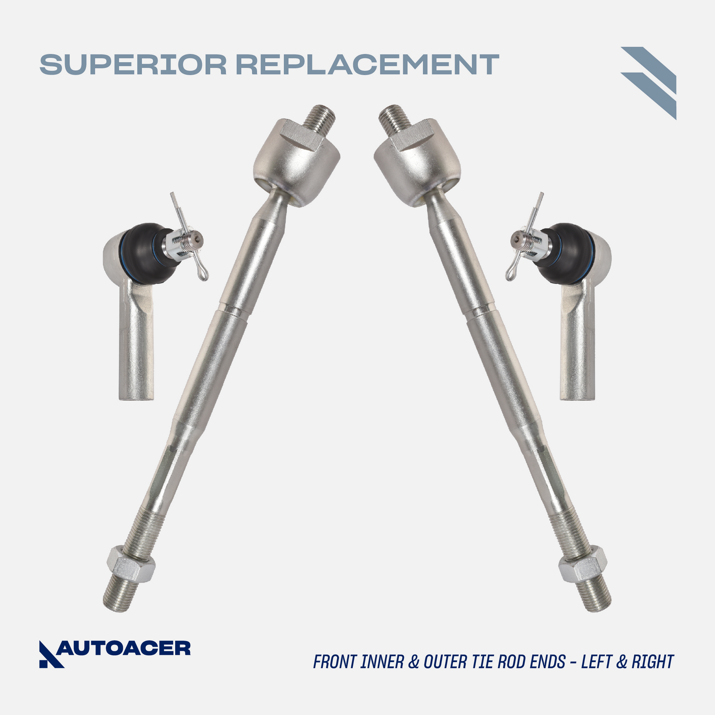 AUTOACER Front Suspension Kit 16p - Control Arms, Ball Joints, Bushings, Tie Rods, Stabilizer Bar Links & Camber Bolt Kit for TACOMAS-RUNNER, BASE, DLX (RWD / 2WD Models)