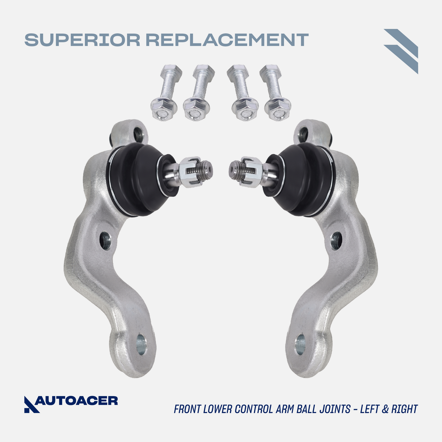 AUTOACER Front Suspension Kit 16p - Control Arms, Ball Joints, Bushings, Tie Rods, Stabilizer Bar Links & Camber Bolt Kit for TACOMAS-RUNNER, BASE, DLX (RWD / 2WD Models)