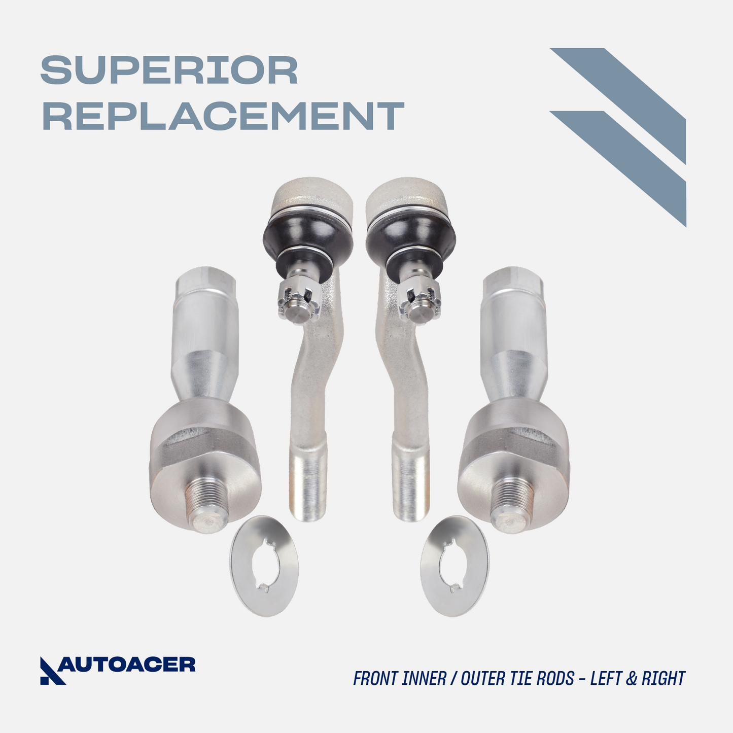AUTOACER - 16p Front Upper Lower Control Arm Bushings, Ball Joints & Tie Rod Assembly for 4RUNNER / HILUX SURF 1995 - 2002, LAND CRUISER 90  1996 - 2002