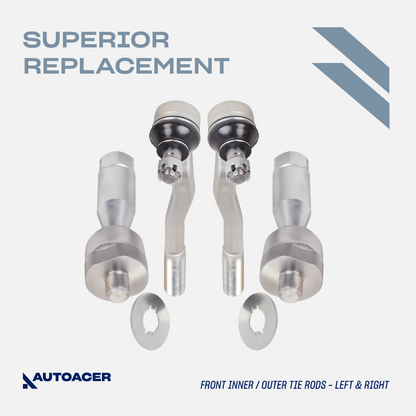 AUTOACER - 16p Front Upper Lower Control Arm Bushings, Ball Joints & Tie Rod Assembly for 4RUNNER / HILUX SURF 1995 - 2002, LAND CRUISER 90  1996 - 2002