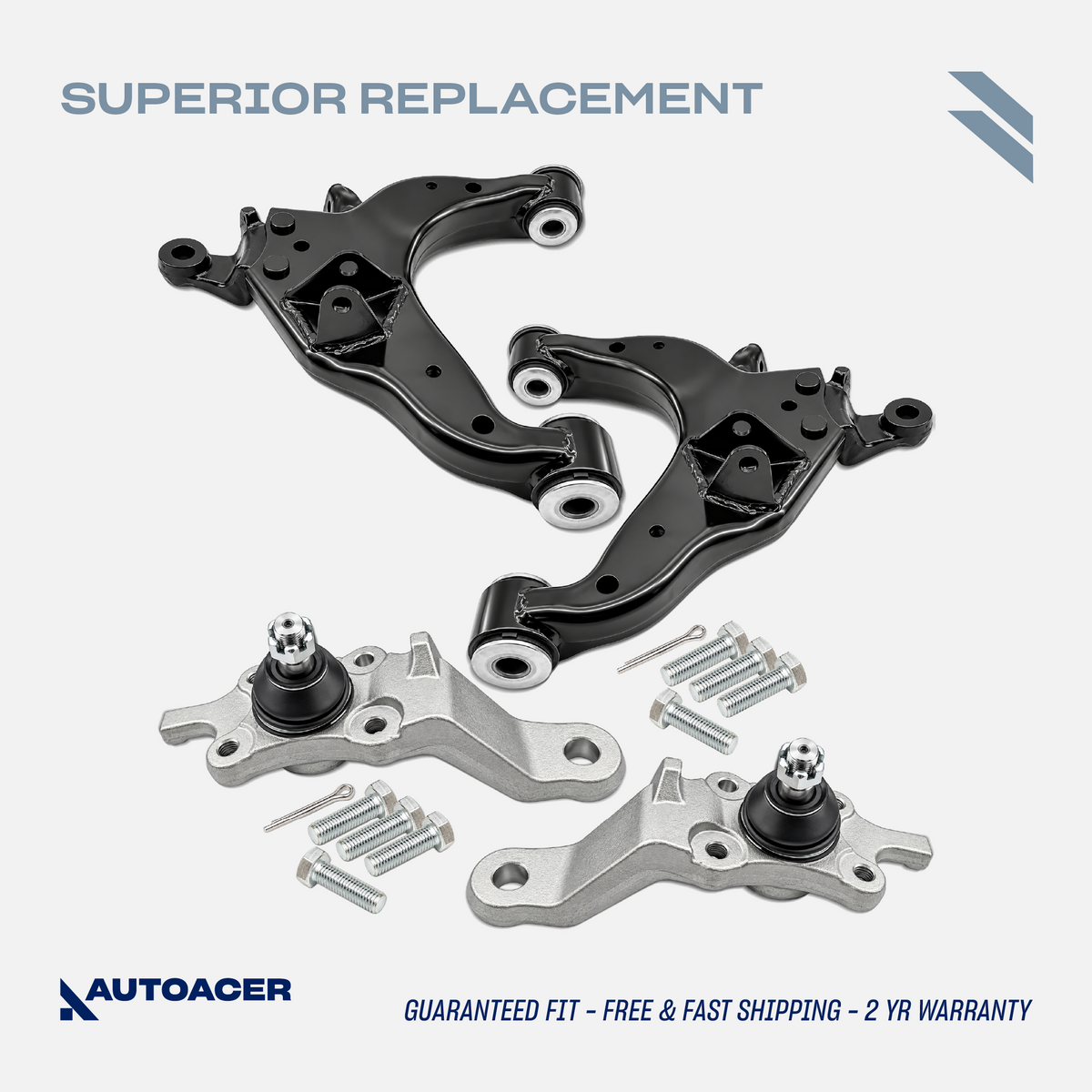 AUTOACER - 4p Front Lower Control Arms & Ball Joint Kit for 4RUNNER / HILUX SURF 1995 - 2002 (2WD / 4WD MODELS), LAND CRUISER PRADO 1996 - 2002 (4WD MODELS)