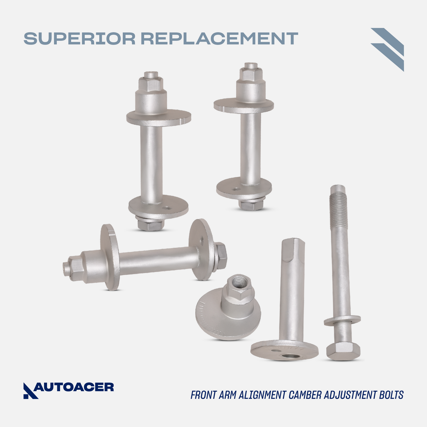 AUTOACER - 10p Front Upper Lower Control Arms, Ball Joints & Camber Bolts For Toyota 4Runner / Hilux Surf (2WD / 4WD) 1995-2002, Land Cruiser Prado (4WD) 1996-2002 
