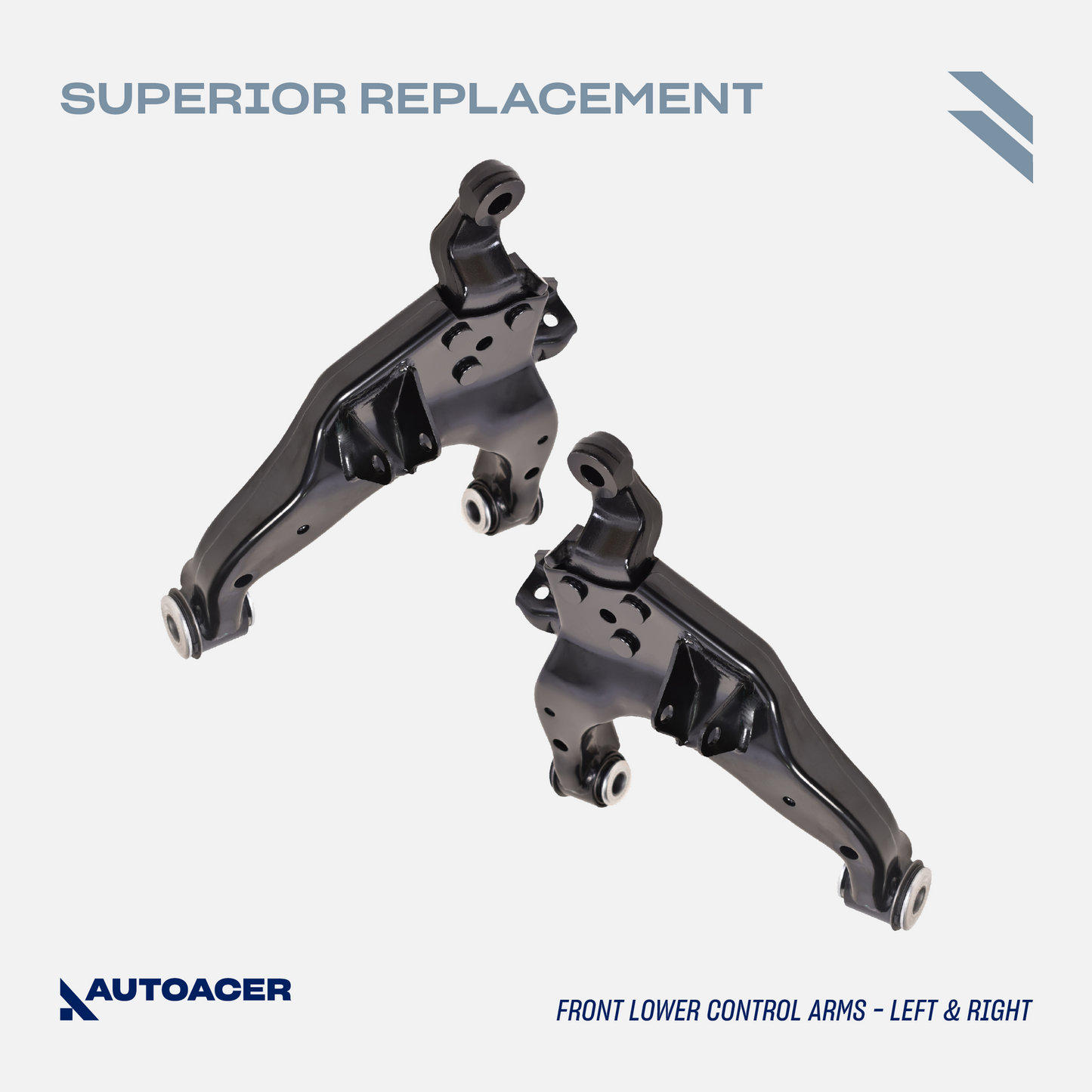 AUTOACER - 10p Front Upper Lower Control Arms, Ball Joints & Camber Bolts For Toyota 4Runner / Hilux Surf (2WD / 4WD) 1995-2002, Land Cruiser Prado (4WD) 1996-2002 