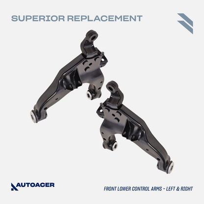 AUTOACER - 10p Front Upper Lower Control Arms, Ball Joints & Camber Bolts For Toyota 4Runner / Hilux Surf (2WD / 4WD) 1995-2002, Land Cruiser Prado (4WD) 1996-2002 