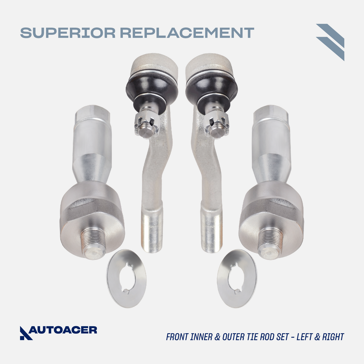 AUTOACER - Front Control Arms with Bushings Pre-Fitted, Ball Joints, Tie Rods & Camber Bolt Kit 14 Piece for Toyota 4Runner / Hilux Surf / Land Cruiser AWD / 2WD