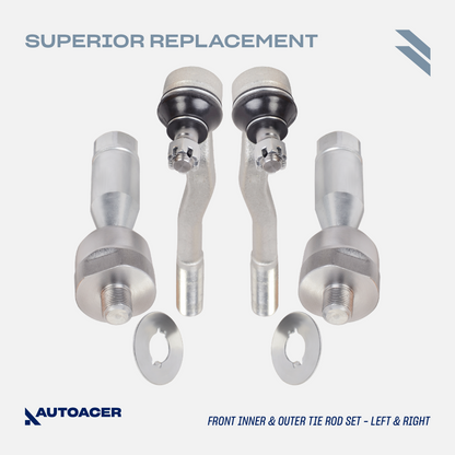 AUTOACER - Front Control Arms with Bushings Pre-Fitted, Ball Joints, Tie Rods & Camber Bolt Kit 14 Piece for Toyota 4Runner / Hilux Surf / Land Cruiser AWD / 2WD