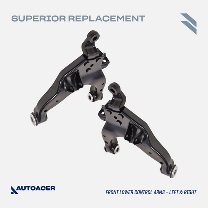 AUTOACER - Front Control Arms with Bushings Pre-Fitted, Ball Joints, Tie Rods & Camber Bolt Kit 14 Piece for Toyota 4Runner / Hilux Surf / Land Cruiser AWD / 2WD