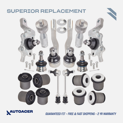 AUTOACER Suspension Kit 18p - Front Upper Lower Control Arm Bushings, Ball Joints, Tie Rod Assembly, Stabilizer Bar Links for TOYOTA Hilux Surf 1995 - 2002, Land Cruiser Prado 1996 - 2002