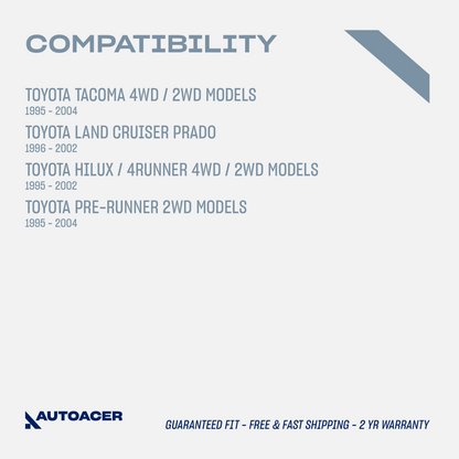 AUTOACER - 2p Front Upper Strut Mount Set For Toyota Tacoma, Hilux / 4Runner, Pre-Runner, Land Cruiser Prado  2/4WD 1995-2004