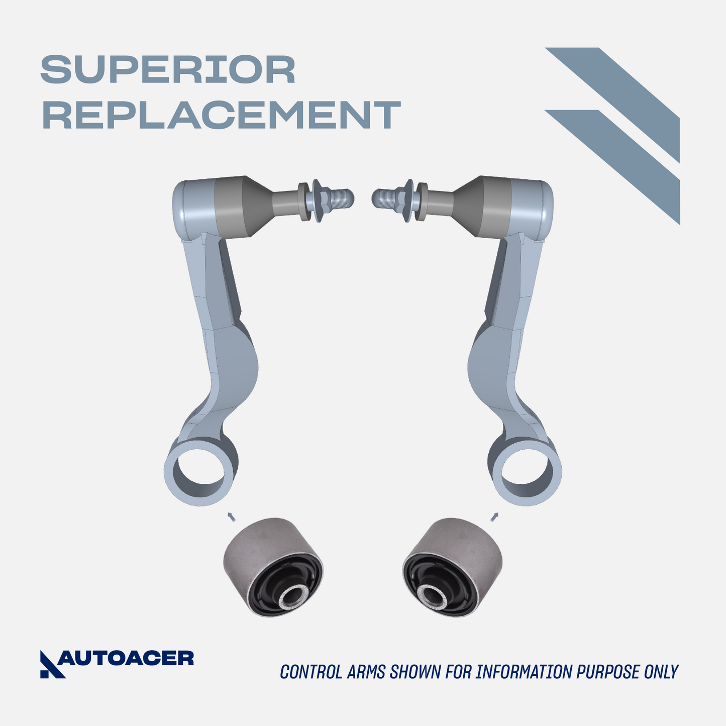 AUTOACER - Front Upper, Lower Forward, Rearward Control Arms & Bushing Kit 8 Pcs for LEXUS LS460 / LS460L 2007 - 2017, LS600h 2007 - 2017, AWD Models