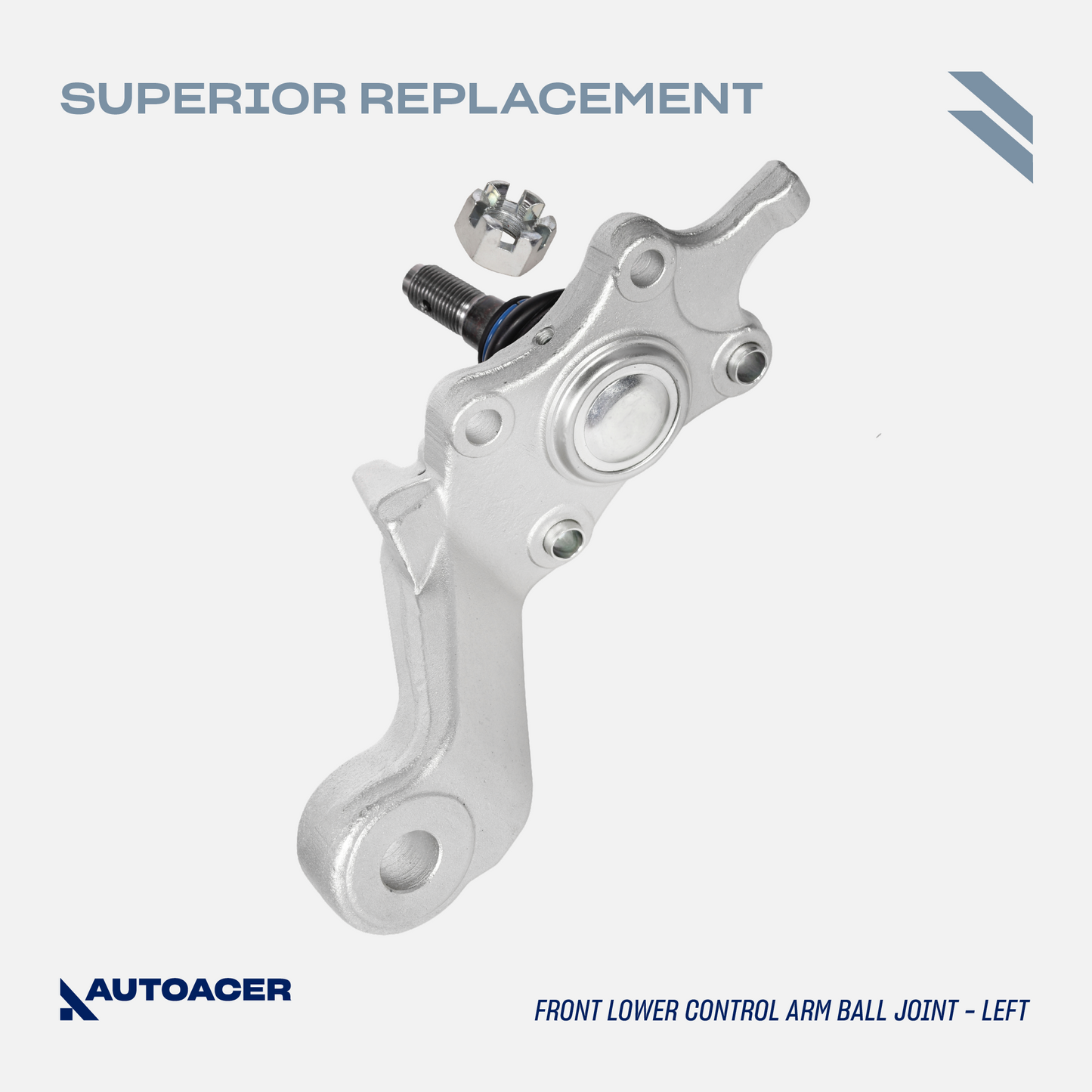 AUTOACER - 6p Front Lower Control Arms with Bushings Pre-Fitted, Ball Joints & Strut Mounts For Toyota 4Runner, Hilux, Surf, Land Cruiser Prado 1995 - 2002