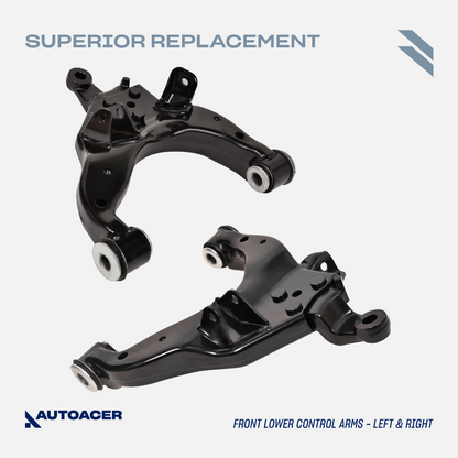AUTOACER - 6p Front Lower Control Arms with Bushings Pre-Fitted, Ball Joints & Strut Mounts For Toyota 4Runner, Hilux, Surf, Land Cruiser Prado 1995 - 2002