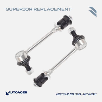 AUTOACER - 14p Front Upper Lower Control Arm Ball Joints, Strut Mounts, Inner & Outer Tie Rods, Sway Bar Links & Camber Bolt Kit For TOYOTA 4RUNNER, HILUX / SURF, LAND CRUISER PRADO