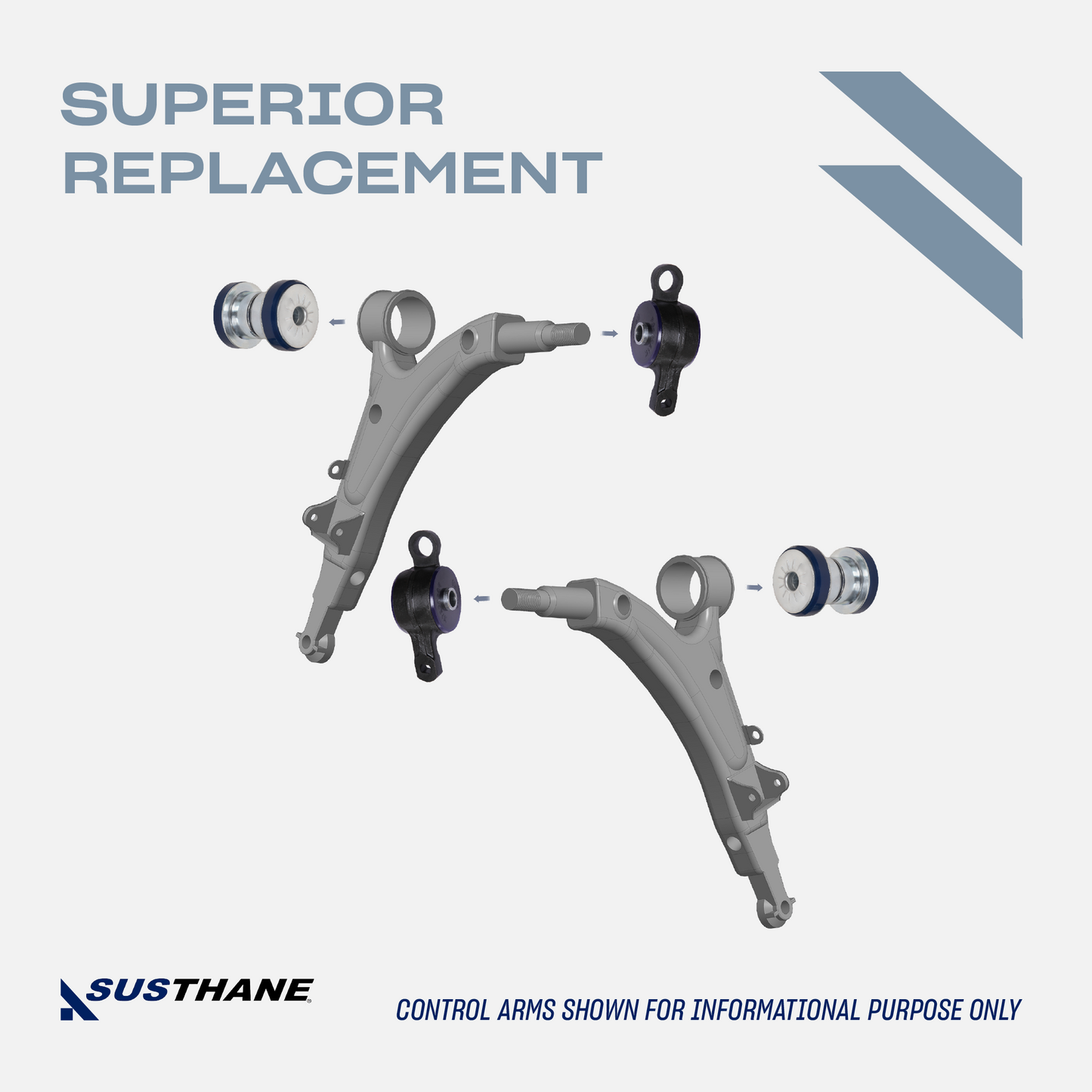 Front Control Arm Repair Kit 4 Piece - Front Lower Control Arm Poly Bushings with Bracket for Lexus LS430 2001 2002 2003 2004 2005 2006 All Trims & Models