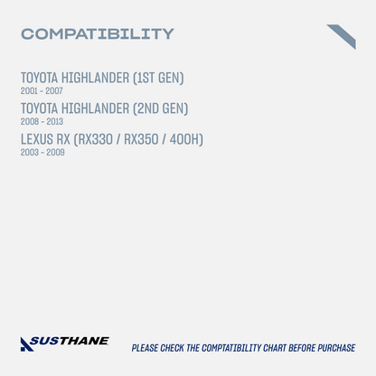 AUTOACER - 16p Front & Rear Polyurethane Lift Kit PU 40mm/ 1.6" with Longer Bolts for Toyota Highlander (1st Gen) 2001 - 2007, Highlander  (2nd Gen) 2008 - 2013, LEXUS RX 2003 - 2009
