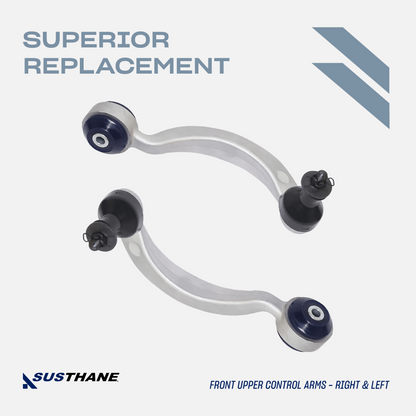 Front Upper Forward and Rearward Control Arm Kit 4 Pcs with PU Bushings & Ball Joints Fitted for Lexus LS460 2007-2017 LS600h 09-17 Fits All AWD and RWD models