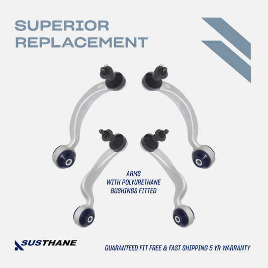 Front Upper Forward and Rearward Control Arm Kit 4 Pcs with PU Bushings & Ball Joints Fitted for Lexus LS460 2007-2017 LS600h 09-17 Fits All AWD and RWD models