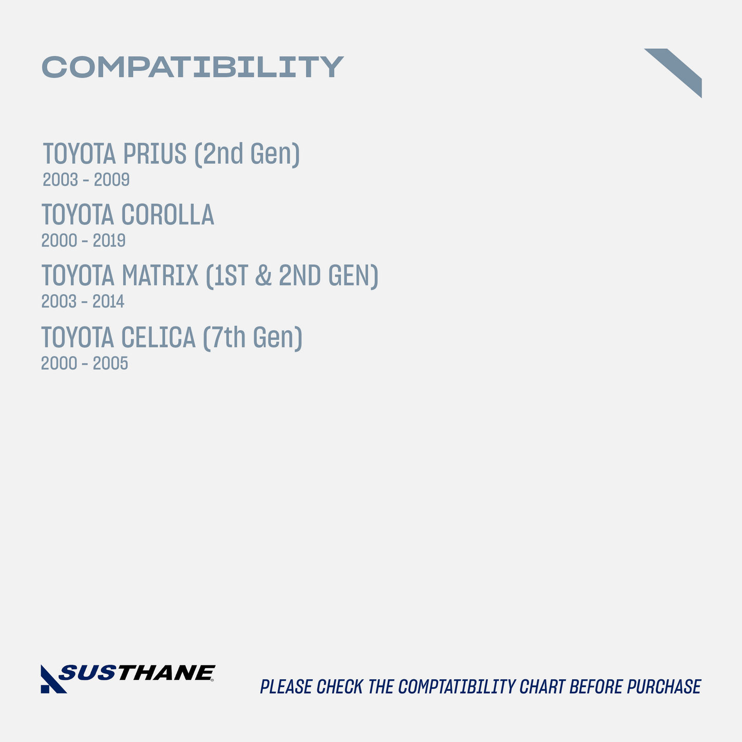 AUTOACER - 4p Front & Rear Leveling Lift Kit Poly Spacers 40mm For TOYOTA Prius 2003 - 2009, Corolla 2000 - 2019, Matrix 2003 - 2014, Celica 2000 - 2005