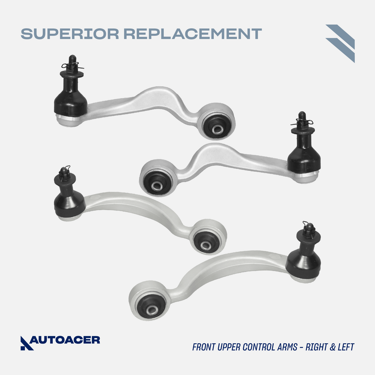 AUTOACER - Front Upper, Lower Control Arm Kit with Ball Joints and Bushings Pre-Fitted LS460 / LS460L, LS600h RWD Models