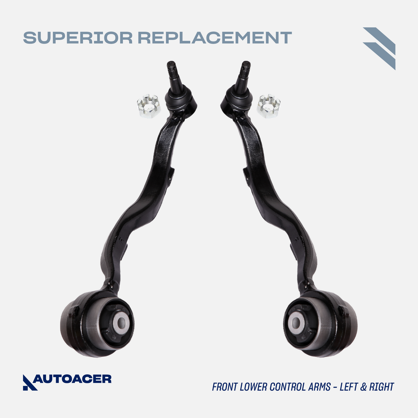 AUTOACER - Front Upper, Lower Control Arm Kit with Ball Joints and Bushings Pre-Fitted LS460 / LS460L, LS600h RWD Models