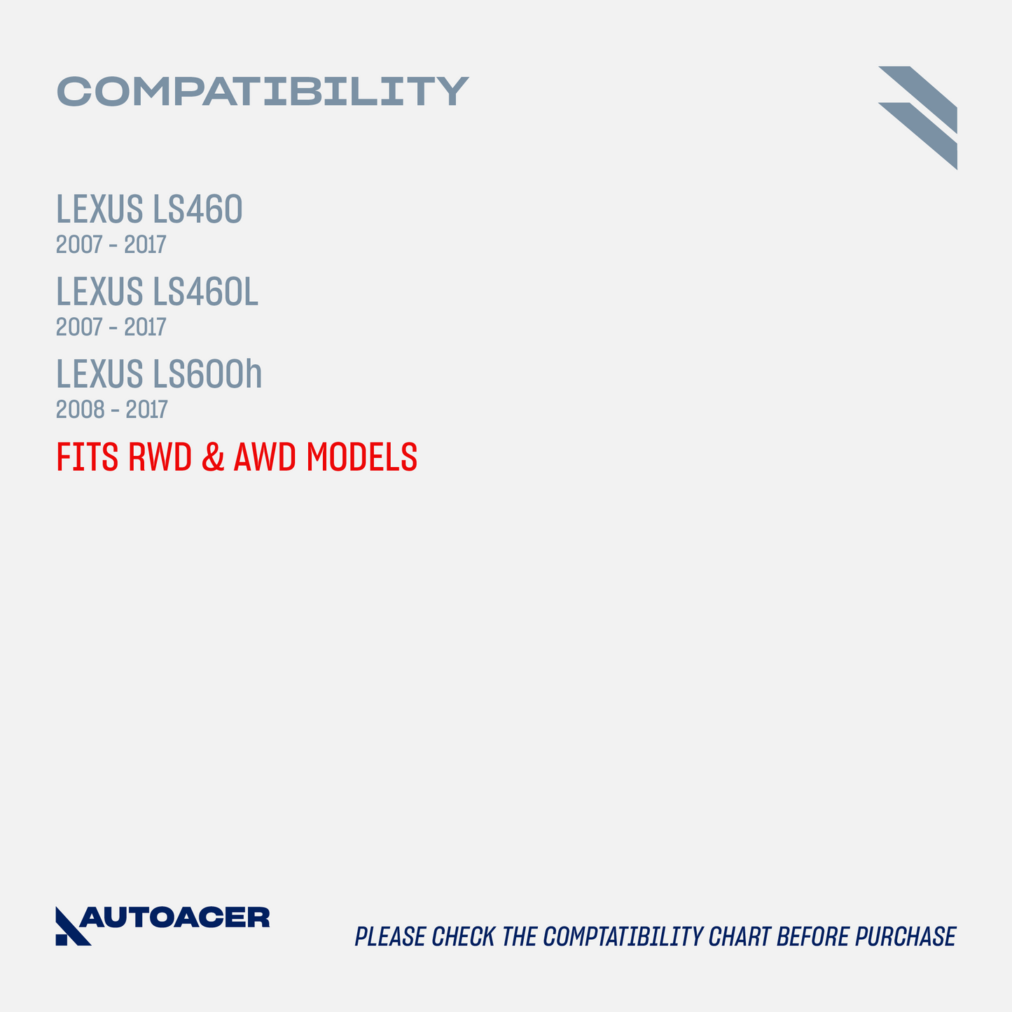 AUTOACER - Front Upper Forward and Rearward Control Arm Kit 4 Piece Fits LS460 / LS460L, LS600h AWD / RWD Models