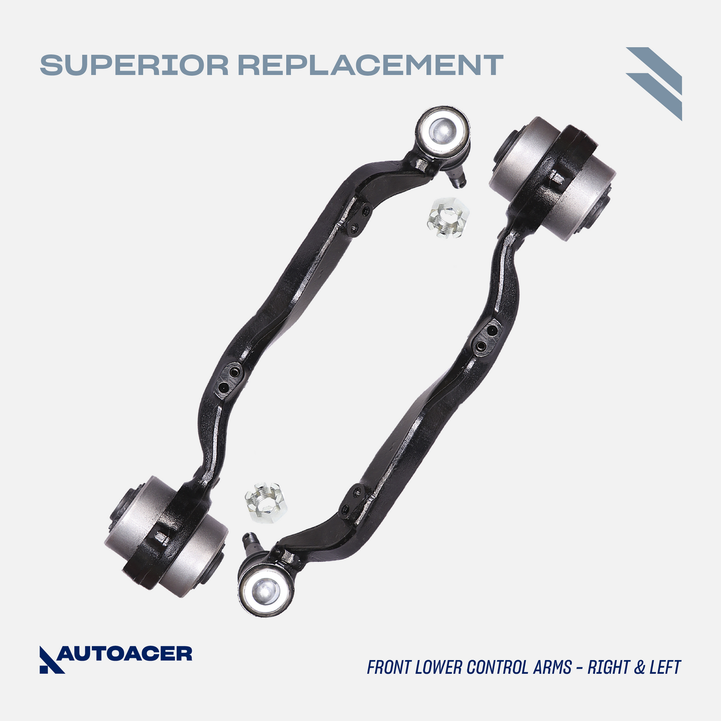AUTOACER - Front Lower Forward & Rearward Control Arm Kit 4 pc for LS460 / LS460L 2007 - 2017, LS600h 2008 - 2016, RWD Models
