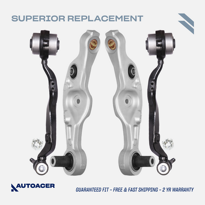 AUTOACER - Front Lower Forward & Rearward Control Arm Kit 4 pc for LS460 / LS460L 2007 - 2017, LS600h 2008 - 2016, RWD Models