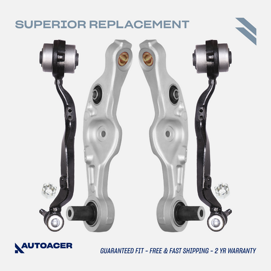 AUTOACER - Front Lower Forward & Rearward Control Arm Kit 4 pc for LS460 / LS460L 2007 - 2017, LS600h 2008 - 2016, RWD Models
