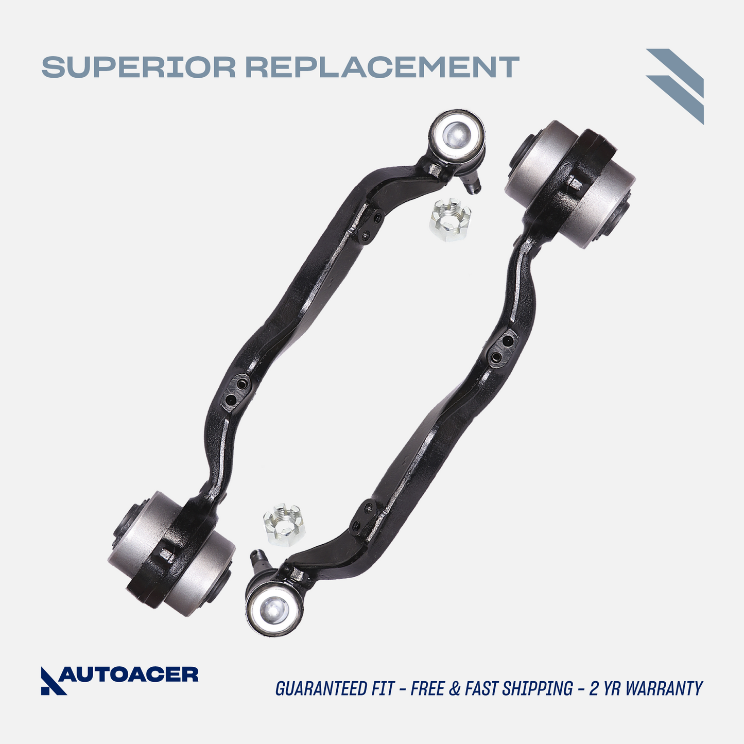 AUTOACER - Front Lower Frontward Control Arm Kit 2 pcs with Bushings & Ball Joints Fitted - Compatible With LS460 / LS460L 2007-2017, LS600h 2008-2016