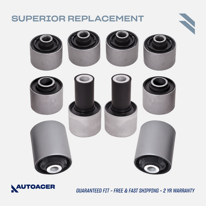 AUTOACER - 10p Front Upper & Lower Control Arm Bushing Kit for LEXUS LS460 / LS460L 2007 - 2017, LS600h 2009 - 2016 (RWD Models)