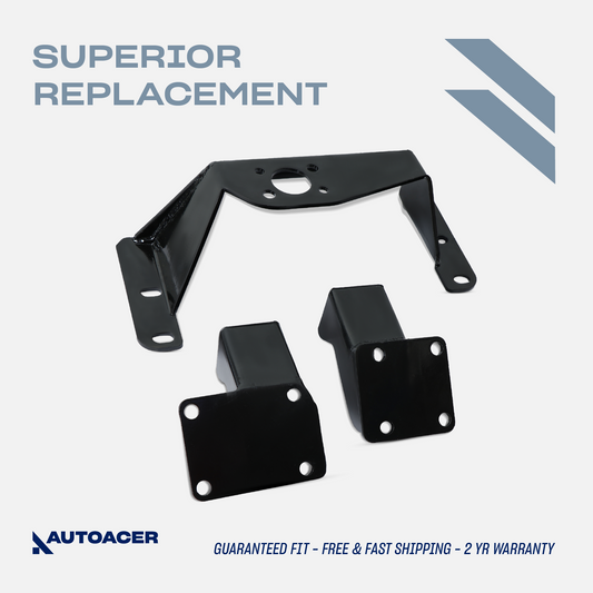 AUTOACER - Engine Swap Motor Mount & Transmission Bracket Kit 3 Piece for Nissan 240sx