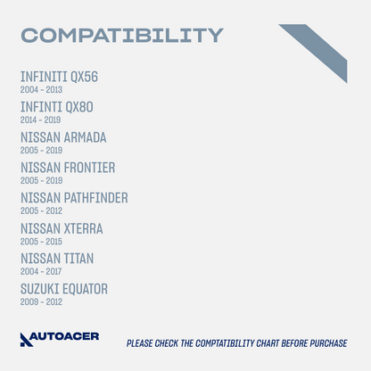 AUTOACER - Front Upper & Lower Control Arm Bushing Kit for Nissan Pathfinder, Armada, Titan, Infiniti QX56, QX80