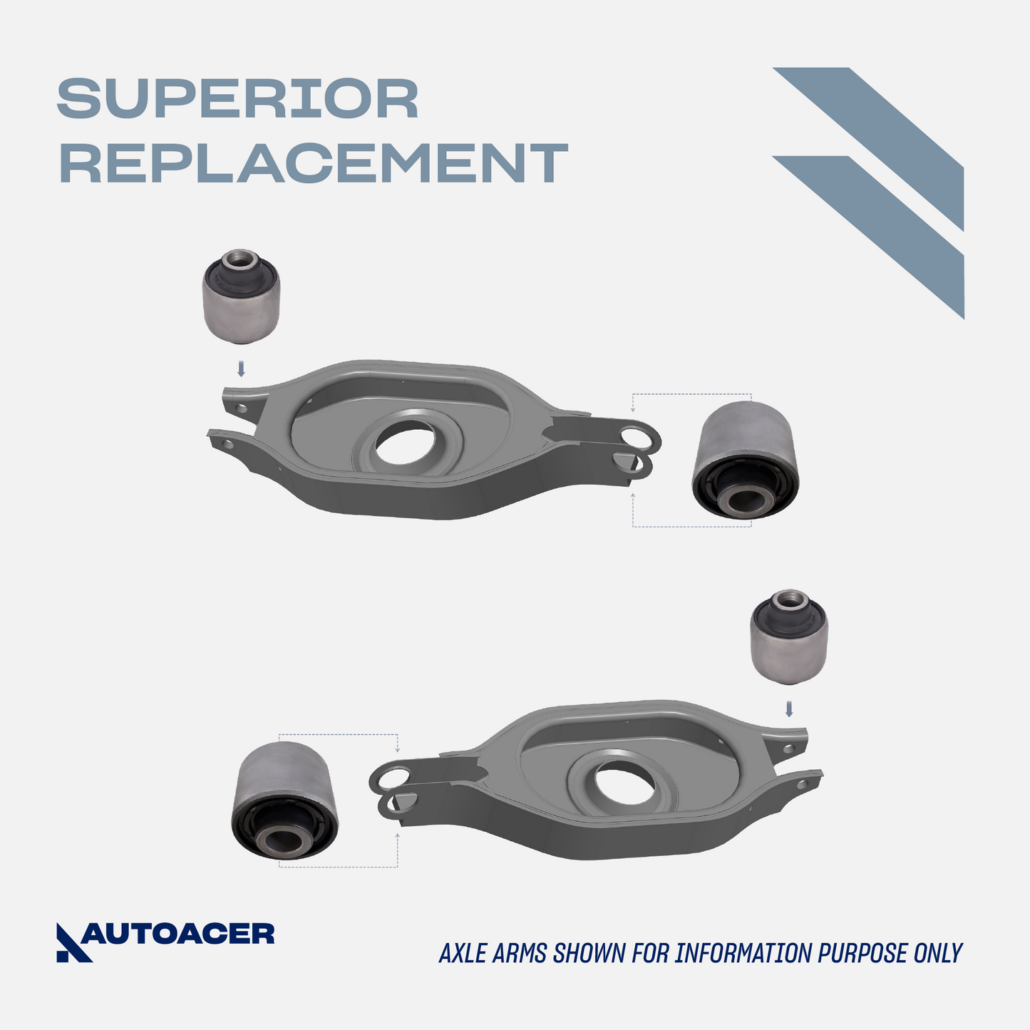 AUTOACER - Rear Lower Control/Trailing Arm Bushing Kit 4 Piece for Nissan Pathfinder R51, 2WD / 4WD Models