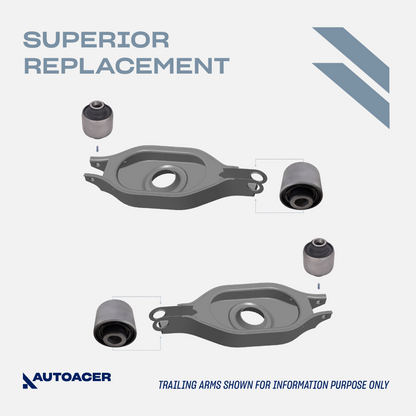 AUTOACER - Rear Lower Control Arm & Trailing Arm Bushing Kit 8 Piece for Nissan Pathfinder R51M, 2WD / 4WD Models