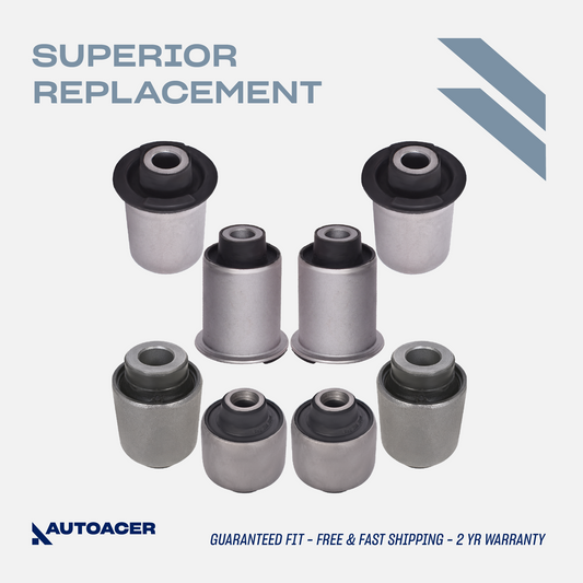 AUTOACER - Rear Lower Control Arm & Trailing Arm Bushing Kit 8 Piece for Nissan Pathfinder R51M, 2WD / 4WD Models