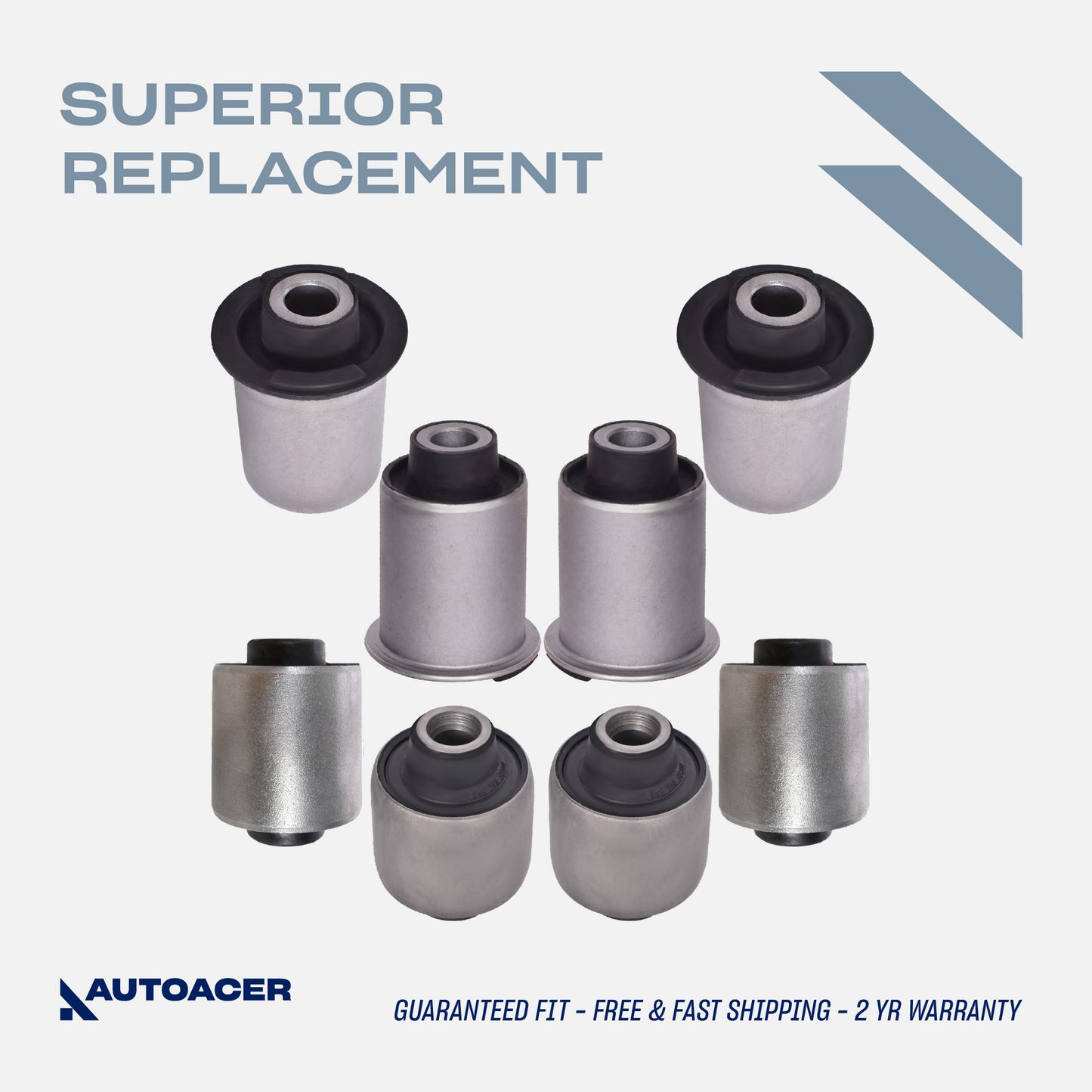 AUTOACER - Rear Lower Control Arm & Trailing Arm Bushing Kit 8 Piece for Nissan Pathfinder R51M, 2WD / 4WD Models