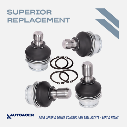 AUTOACER - Rear Upper Lower Control Arms, Trailing Arm Bushings & Ball Joint Kit 16 Piece for Nissan Pathfinder R51, RWD / AWD Models
