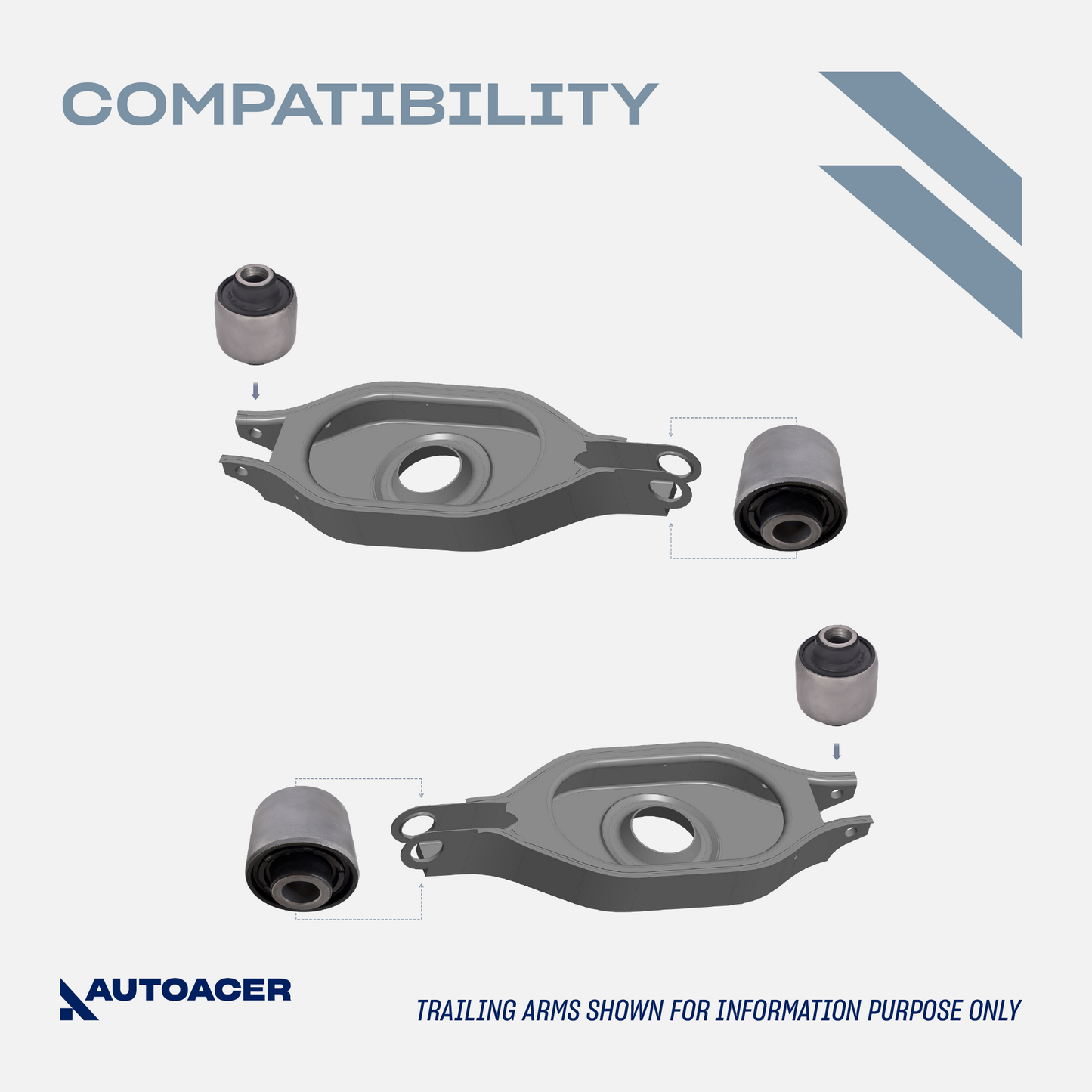 AUTOACER - Rear Upper Lower Control Arms, Trailing Arm Bushings & Ball Joint Kit 16 Piece for Nissan Pathfinder R51, RWD / AWD Models