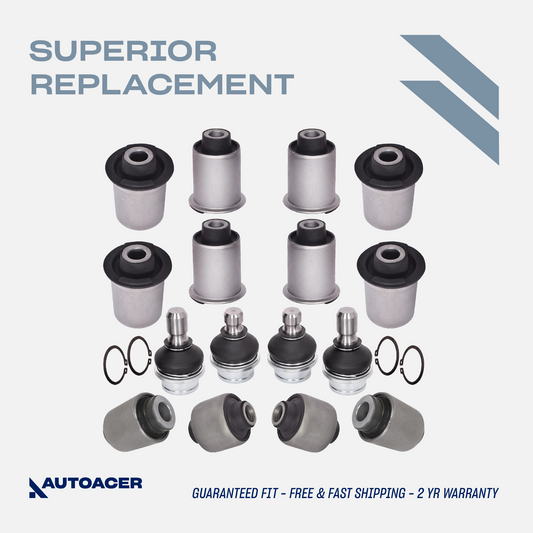 AUTOACER - Rear Upper Lower Control Arms, Trailing Arm Bushings & Ball Joint Kit 16 Piece for Nissan Pathfinder R51, RWD / AWD Models