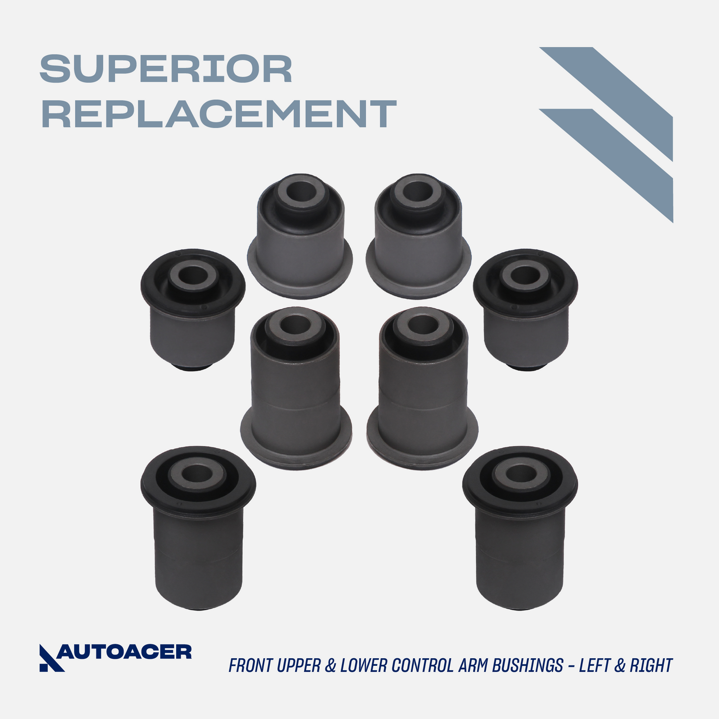 AUTOACER - Front & Rear Upper, Lower Control Arm Bushing Kit 16 Piece for Nissan, Pathfinder R51, Armada 