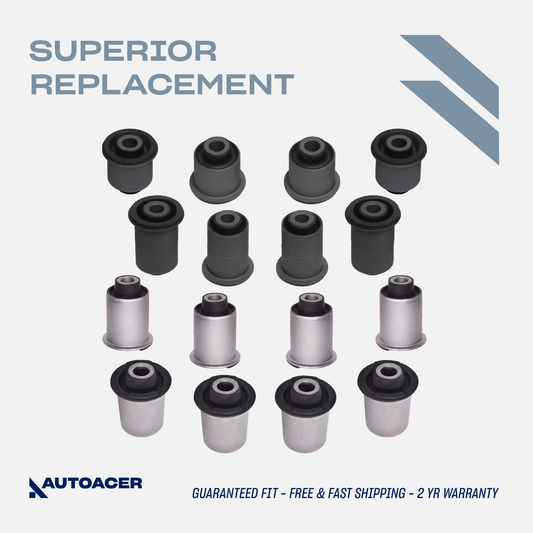 AUTOACER - Front & Rear Upper, Lower Control Arm Bushing Kit 16 Piece for Nissan, Pathfinder R51, Armada 