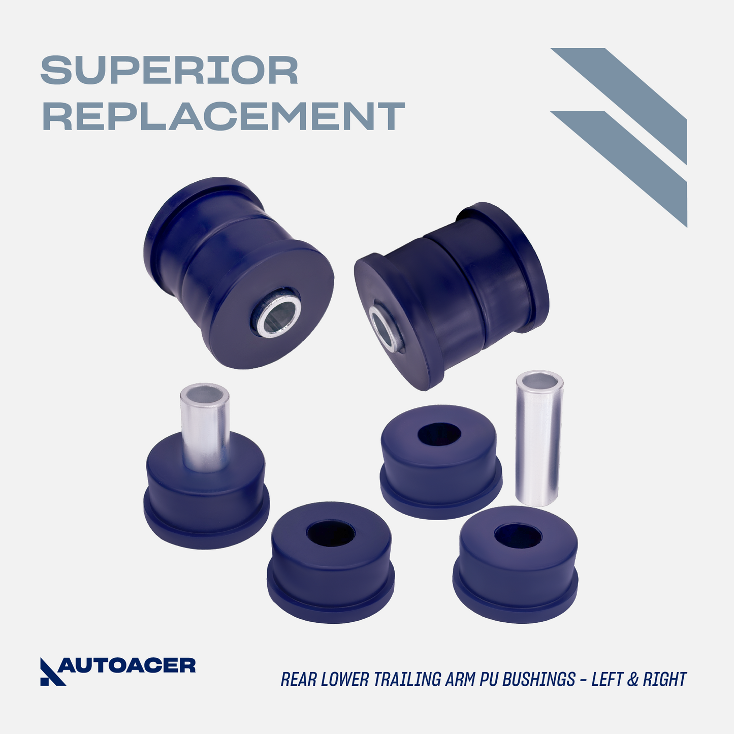 AUTOACER - Rear Upper & Lower Control Trailing Arm Poly Bushings Kit 8pc for Nissan Pathfinder & Infiniti QX4 1996-2004
