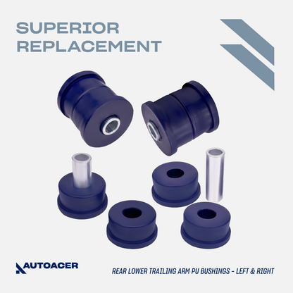 AUTOACER - Rear Upper & Lower Control Trailing Arm Poly Bushings Kit 8pc for Nissan Pathfinder & Infiniti QX4 1996-2004