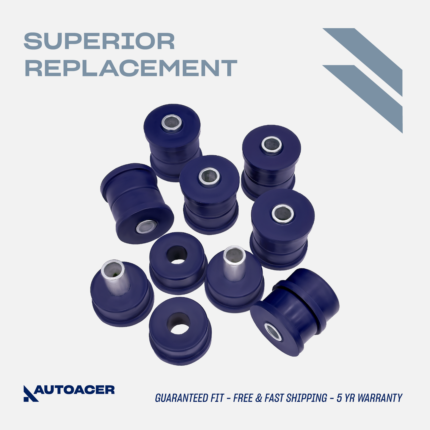 AUTOACER - Rear Upper & Lower Control Trailing Arm Poly Bushings Kit 8pc for Nissan Pathfinder & Infiniti QX4 1996-2004