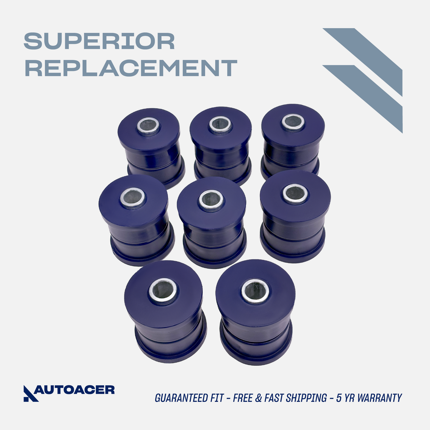 AUTOACER - Rear Upper & Lower Control Trailing Arm Poly Bushings Kit 8pc for Nissan Pathfinder & Infiniti QX4 1996-2004