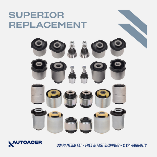 AUTOACER - Front & Rear, Upper, Lower Control Arm Bushings, Knuckle Bushes & Ball Joint Kit 24 Piece for Land Rover LR3 / LR4