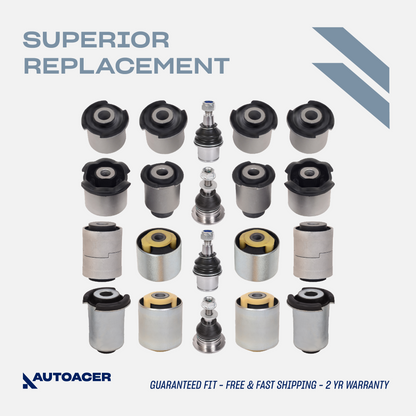 AUTOACER - Front & Rear, Upper, Lower Control Arm Bushings & Ball Joint Kit 20 Piece for Land Rover LR3 / LR4